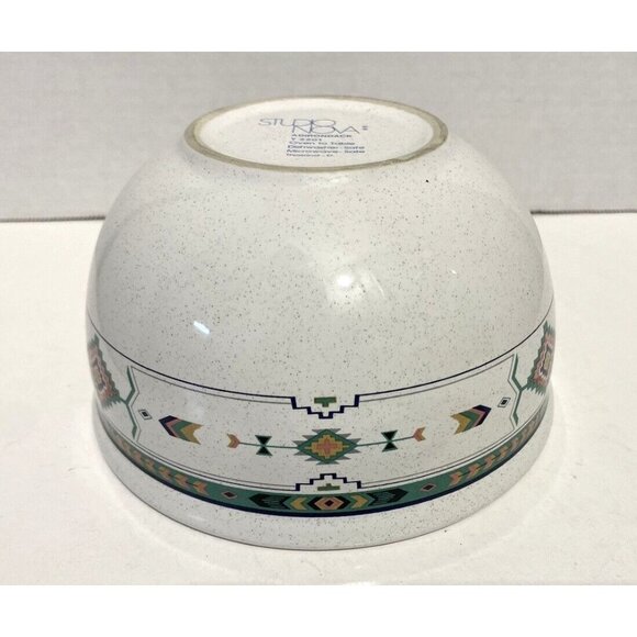 Vintage Studio Nova Adirondack Pattern Aztec Speckled 6" Small Mixing Bowl - Picture 5 of 5